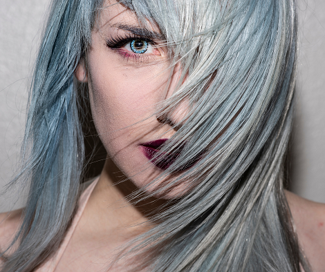 Grey hair extensions