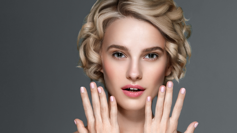 Woman with short wavy hair