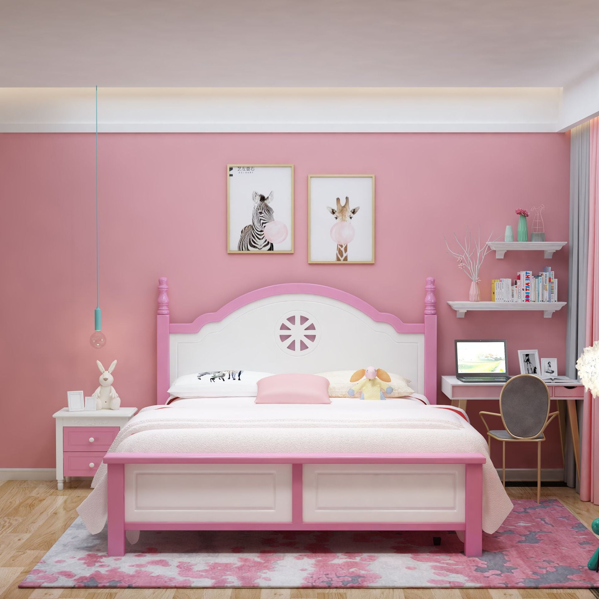 double bed girls room