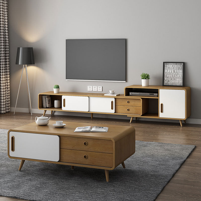 Nordic Tv Cabinet Tea Table Combination Set Retractable Tv Cabinet