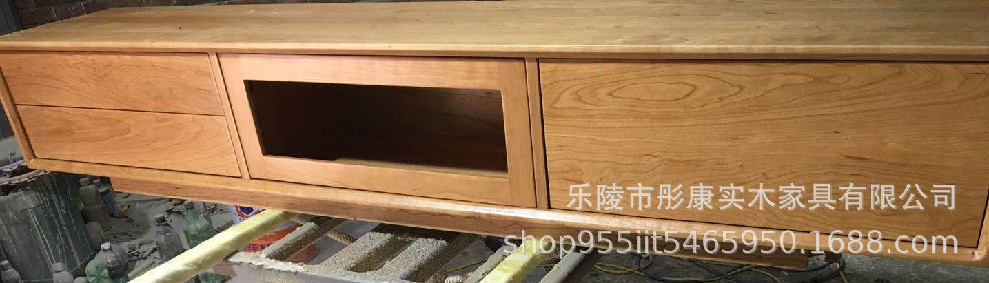 Nordic Pure Solid Wood Tv Cabinet Japanese White Oak Small