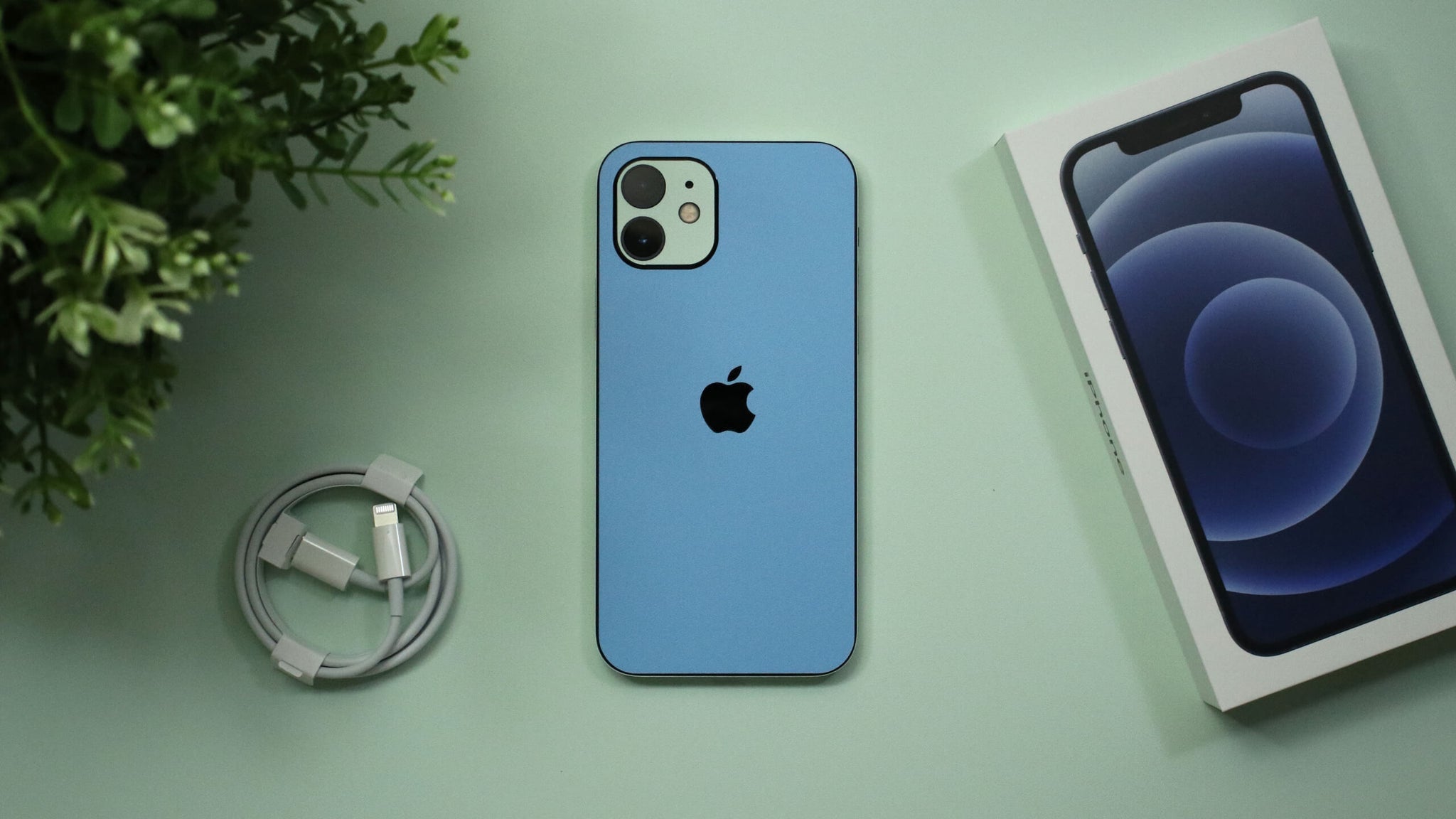 iPhone 12 Mini Textured Matt Light Blue Skins