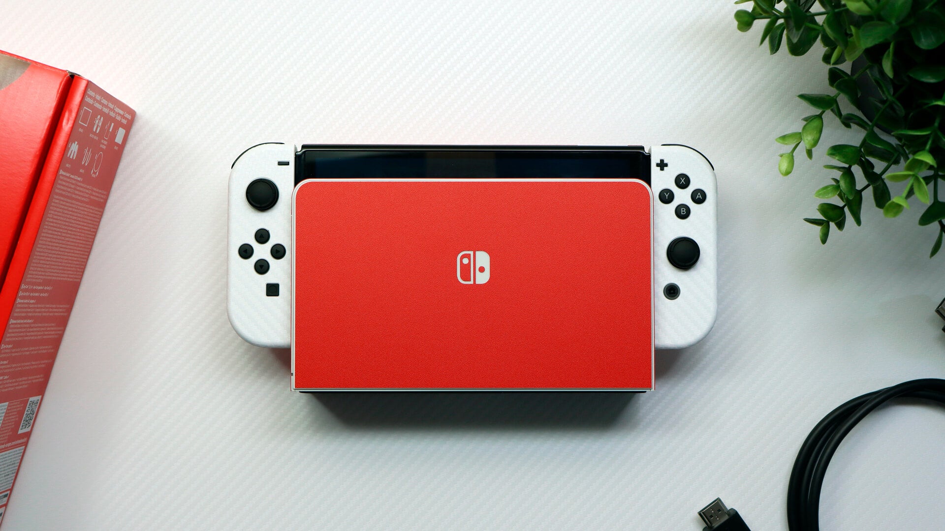 Nintendo Switch OLED Textured matt red skins