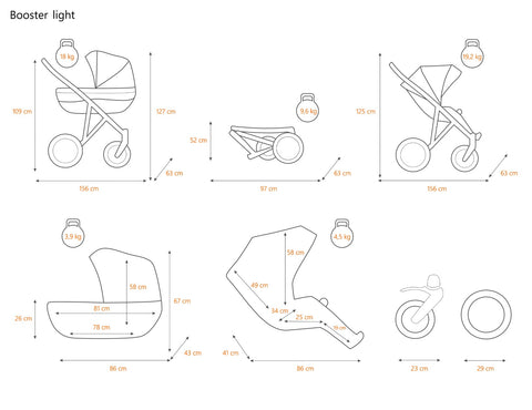 Technische Angaben Zwillingskinderwagen Booster