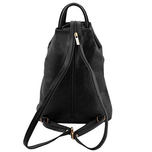 Tuscany Leather Shanghai Leather backpack Black– backpacks4less.com