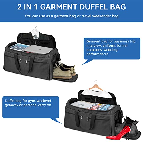 Garment Duffle Bags for Travel, Bukere Convertible Carry on Garment Du ...