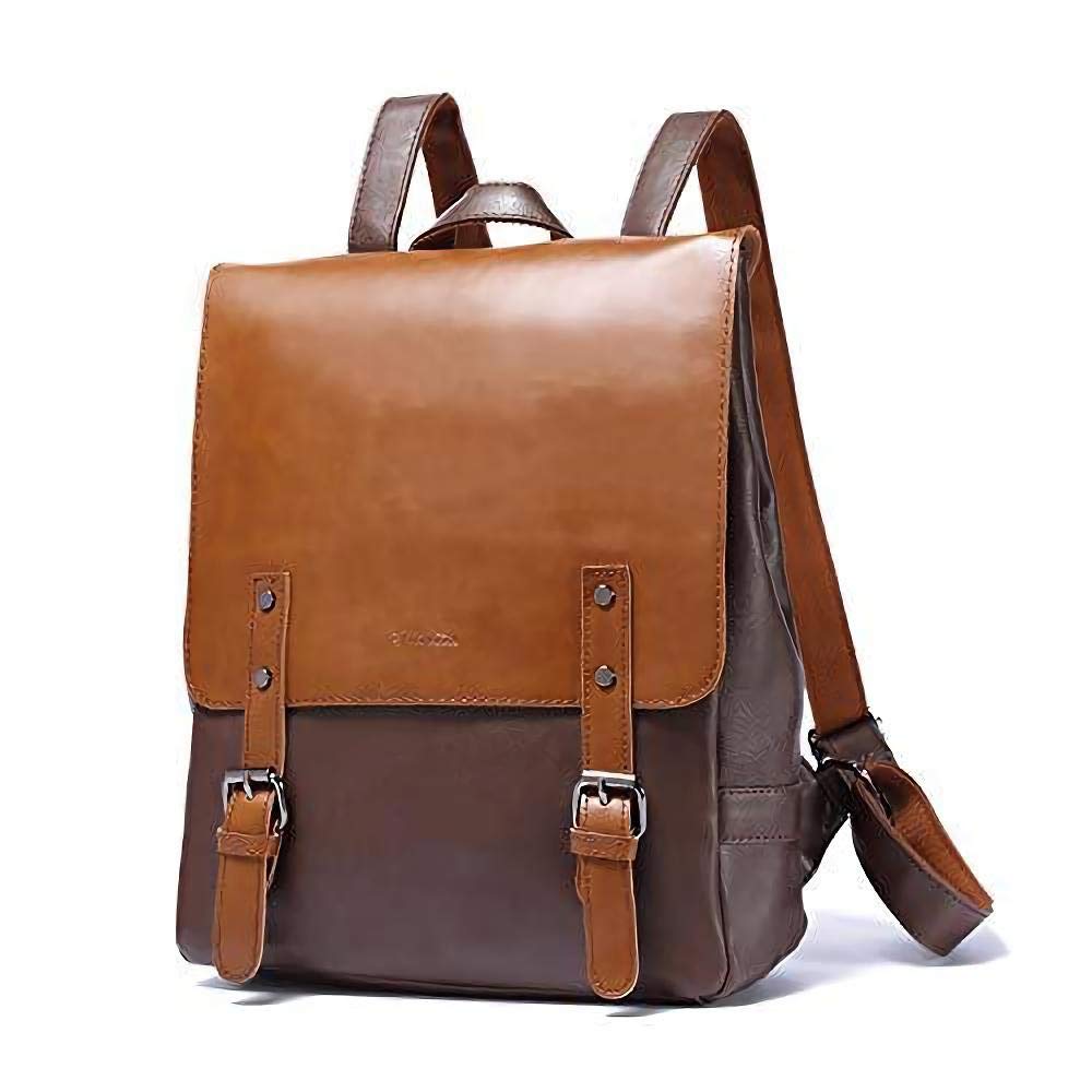 faux leather travel backpack