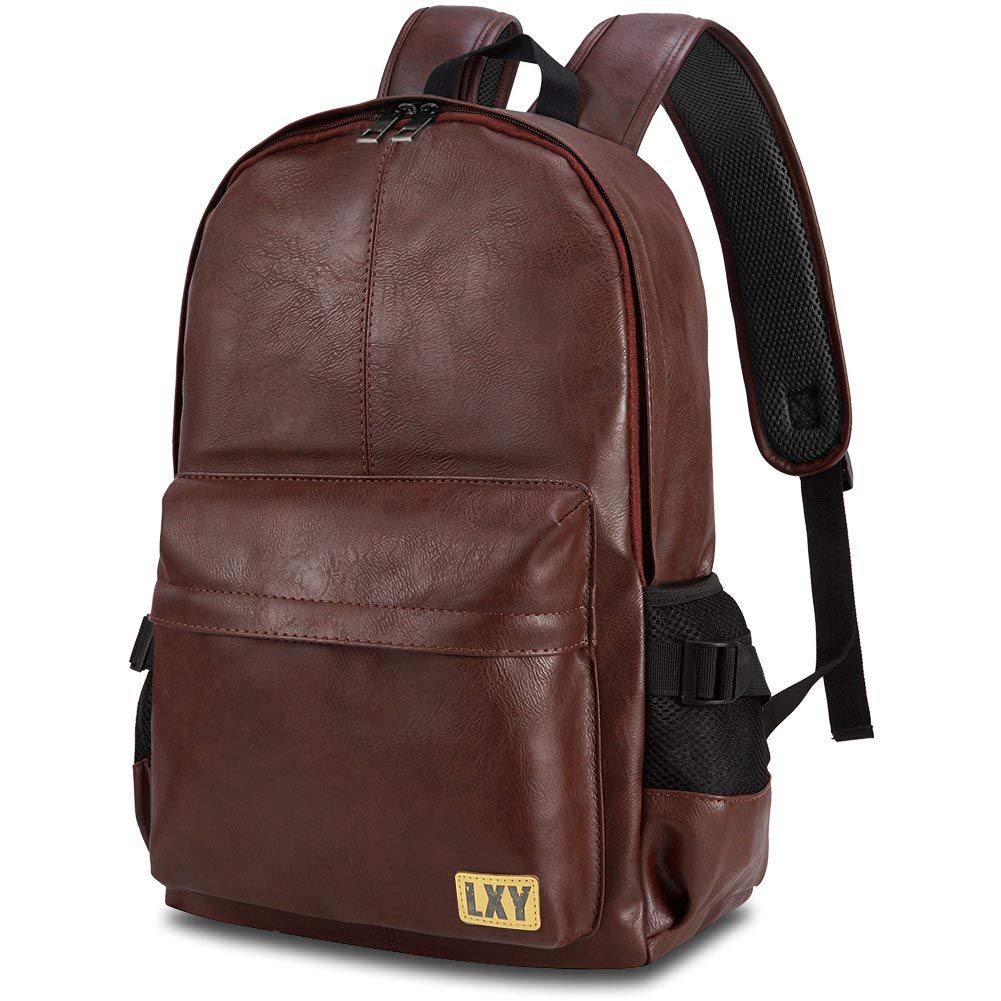 faux leather travel backpack