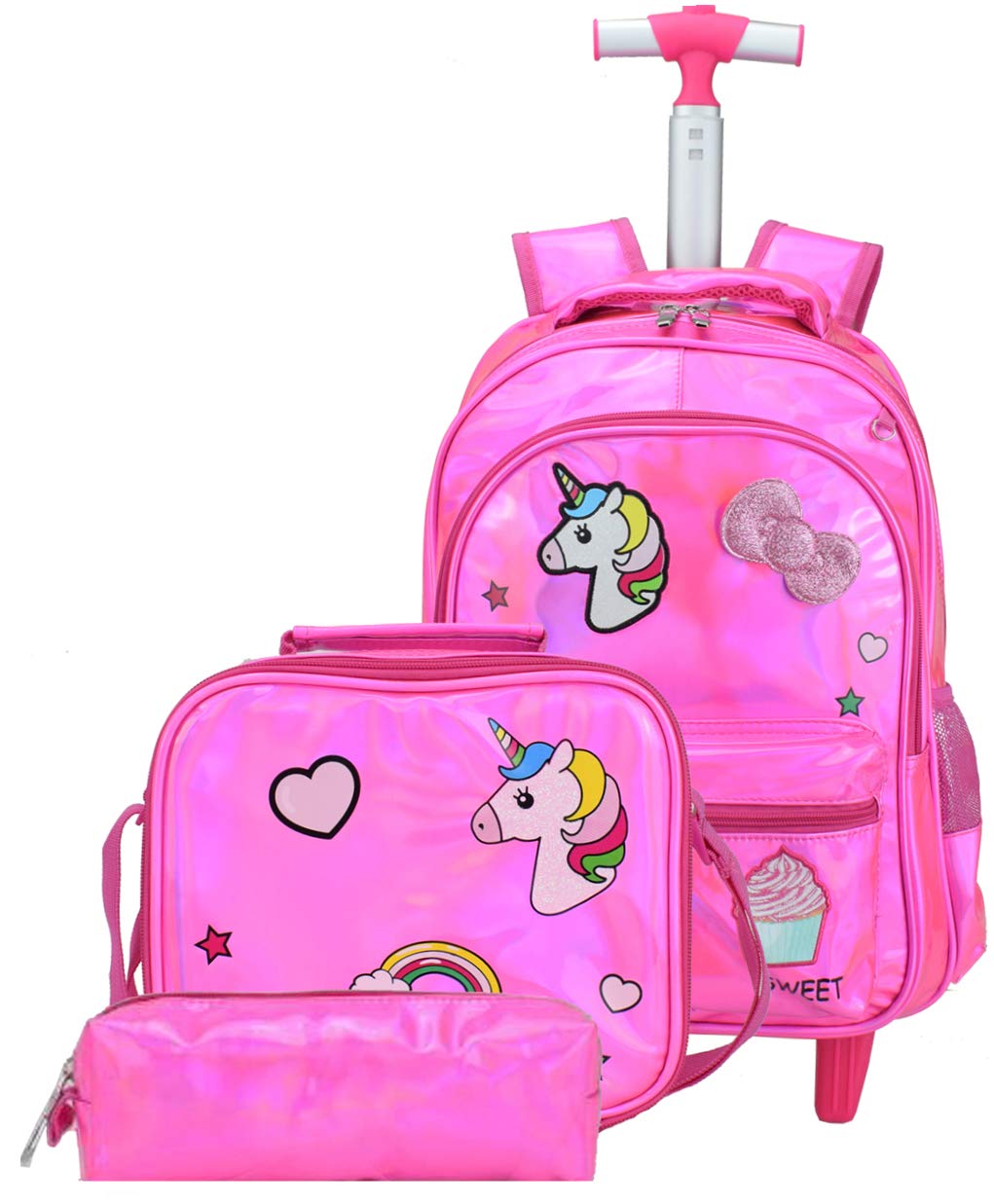 Meetbelify Girls Unicorn Rolling Backpack Wheel Backpacks for Girls fo ...