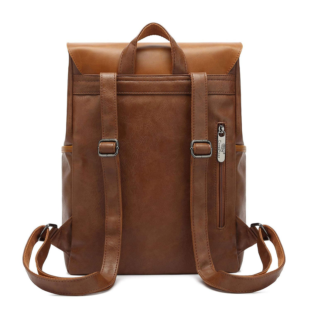 vegan leather backpack laptop