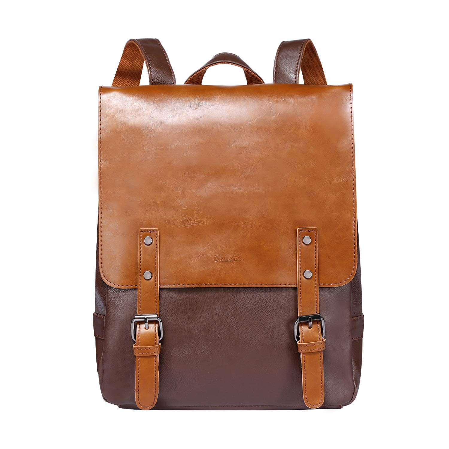 Zebella Womens Leather Backpack Vintage Laptop Brown Backpack Faux Lea ...