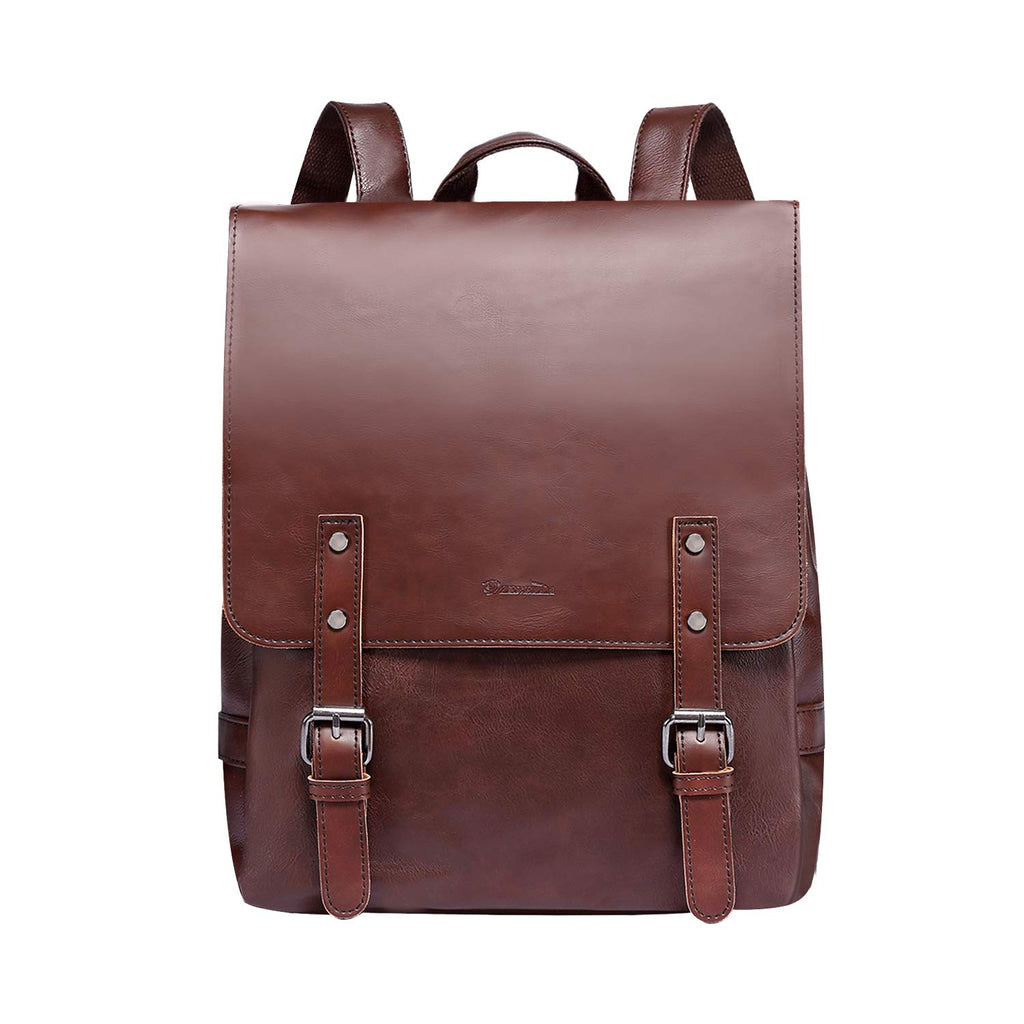 faux leather travel backpack