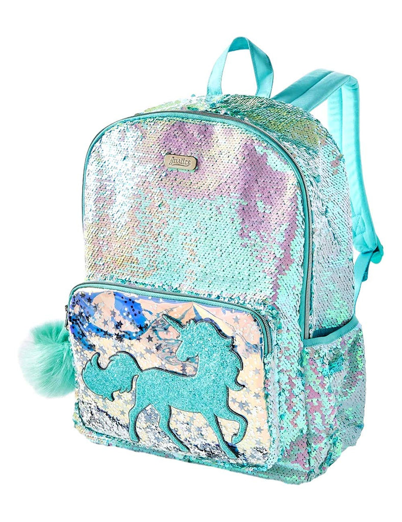 justice sequin unicorn backpack