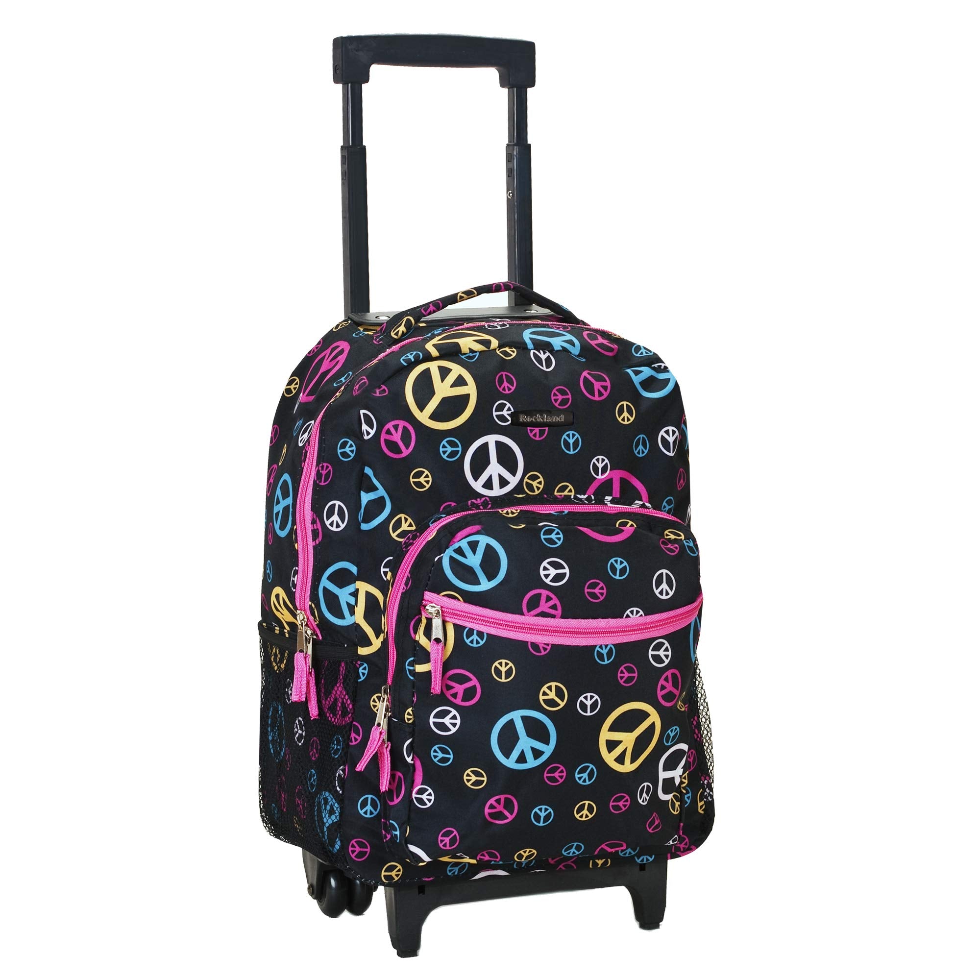 Rockland Luggage 17 Inch Rolling Backpack, Peace, Medium ...