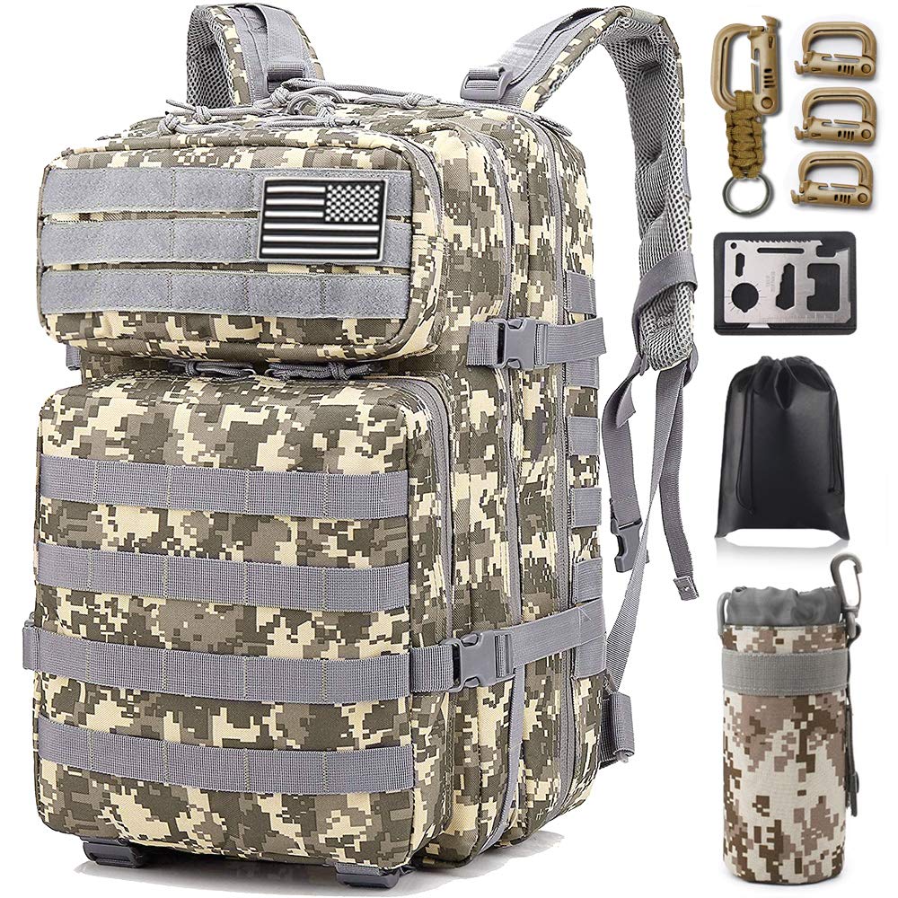 MOSISO 50L Tactical Backpack, Large Men 3 Day Assault Rucksack Military  Daypack