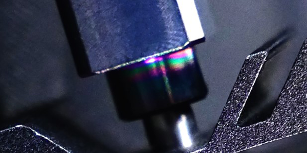 E3DLC coating rainbow closeup.