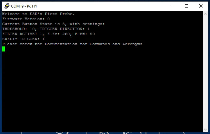 PuTTY terminal output