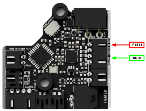 Reset and Boot buttons