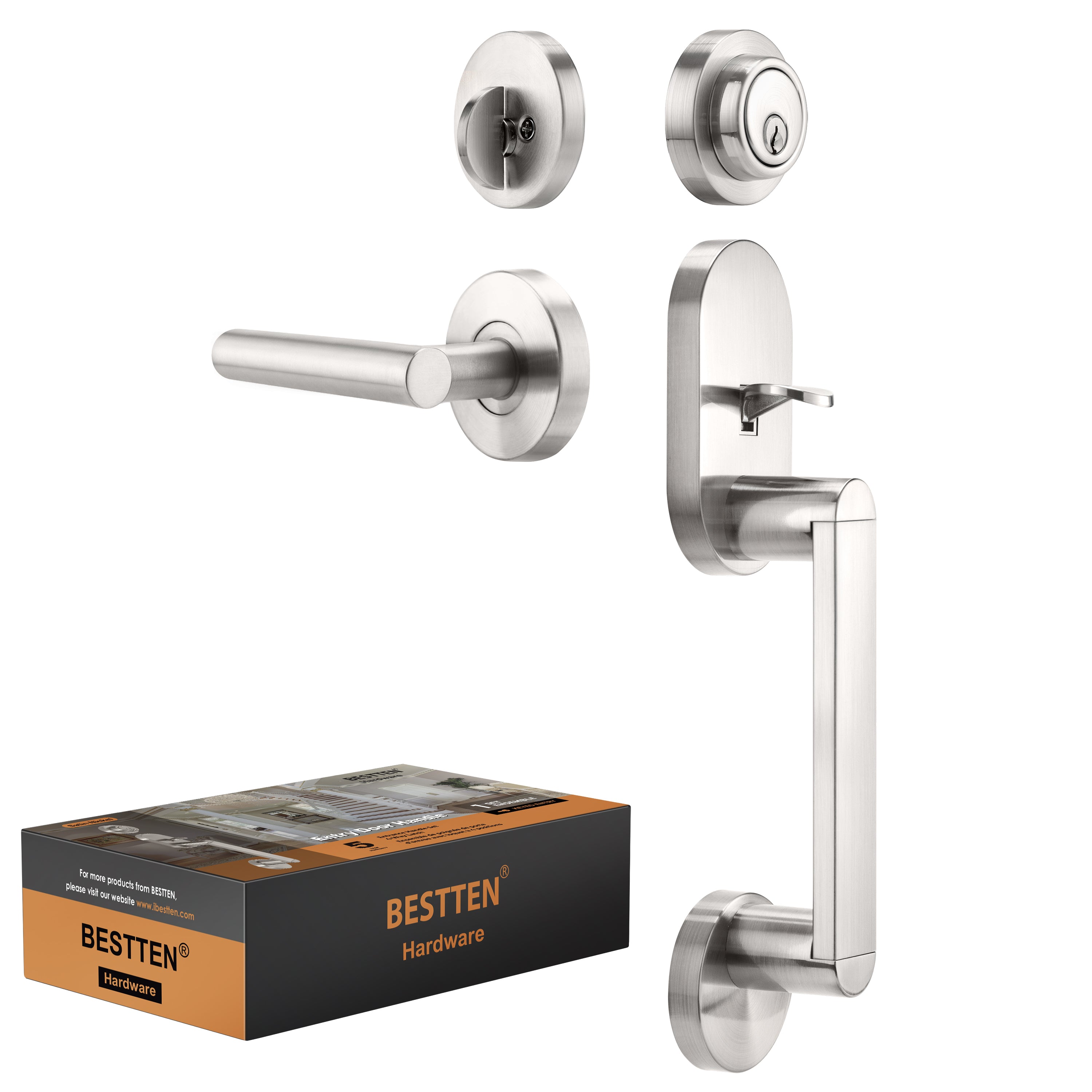 BESTTEN Modern Handleset, Front Door Handle with Single Cylinder Keyed –  BESTTEN CANADA