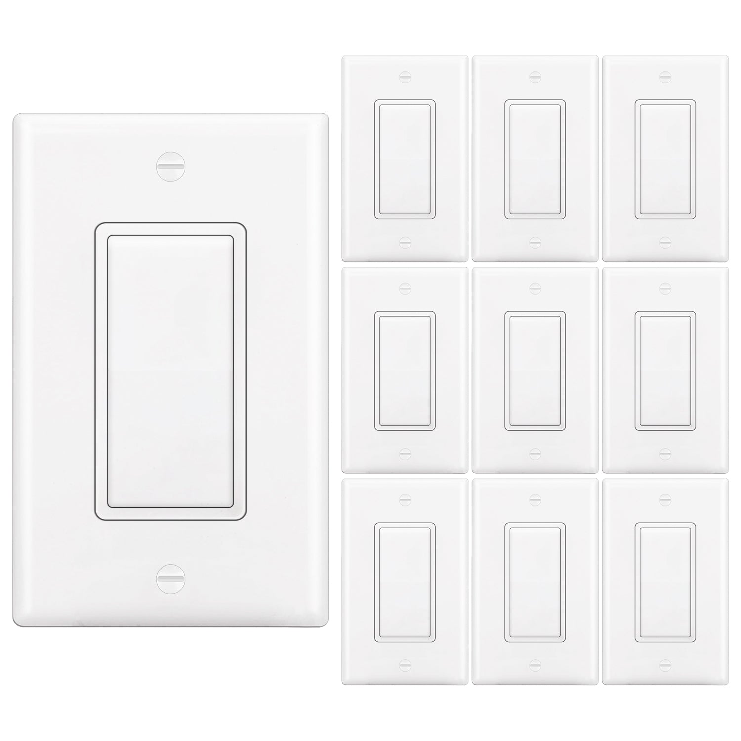 10 Pack] BESTTEN Single Pole Decorator Wall Light Switch with Wall Pl –  BESTTEN CANADA