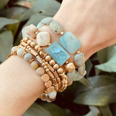 Aerin Amazonite Stretch Bracelets, Amazonite Gemstone Bracelet Stack