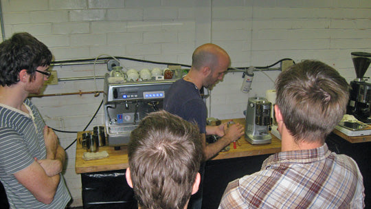 Chandler teaching a grinder maintenance workshop.