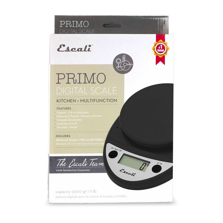 Escali Primo White Digital Food/Multi-Functional Kitchen Scale 5KG/11lb  Capacity