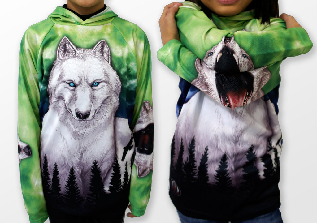 Wolf Hoodie shirt for kids and adults by Mouthman- Made in the USA ...