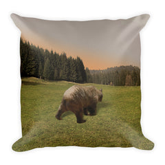 Grizzly Bear Square Pillow by Mouthman®
