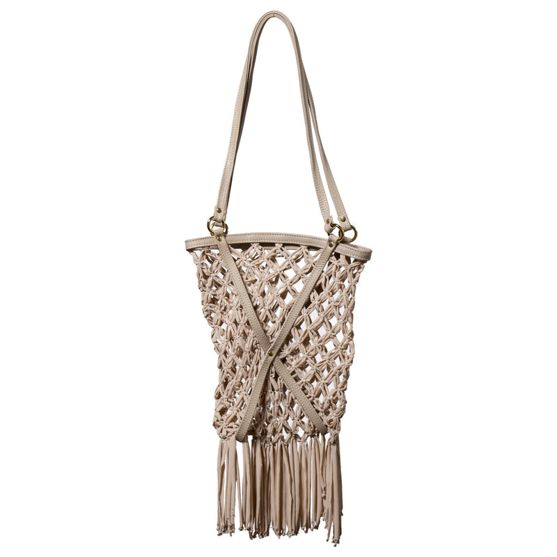 beige beach bag