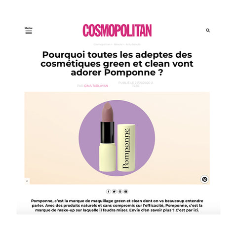 Le maquillage naturel et soin Pomponne dans Cosmopolitan