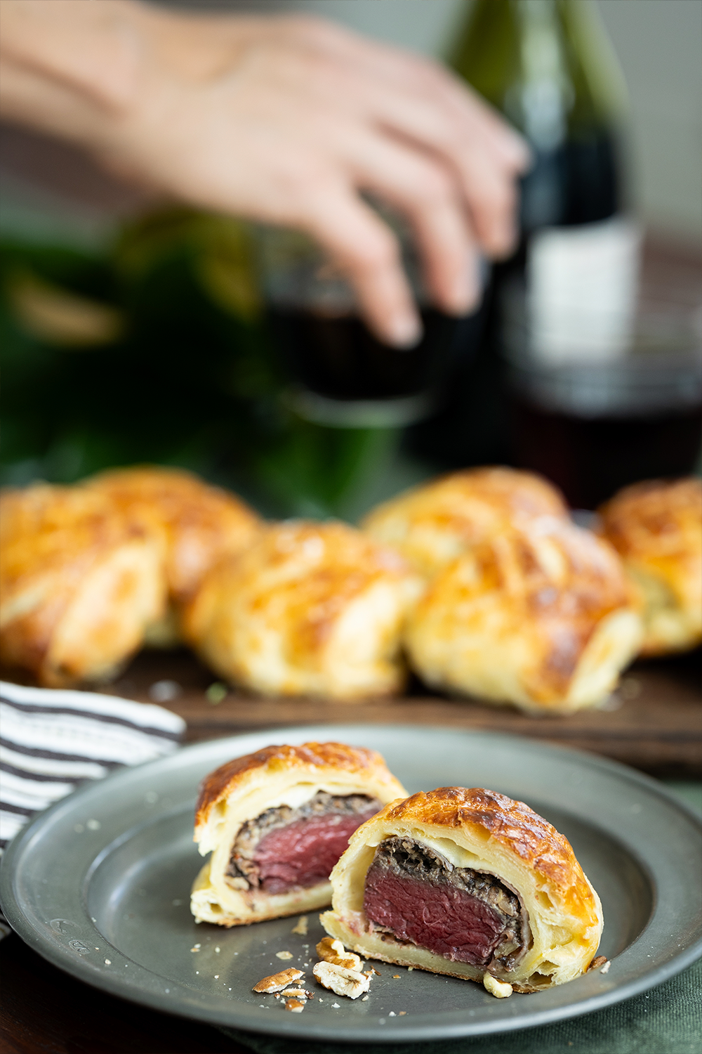 Mini Beef Wellington on a plate