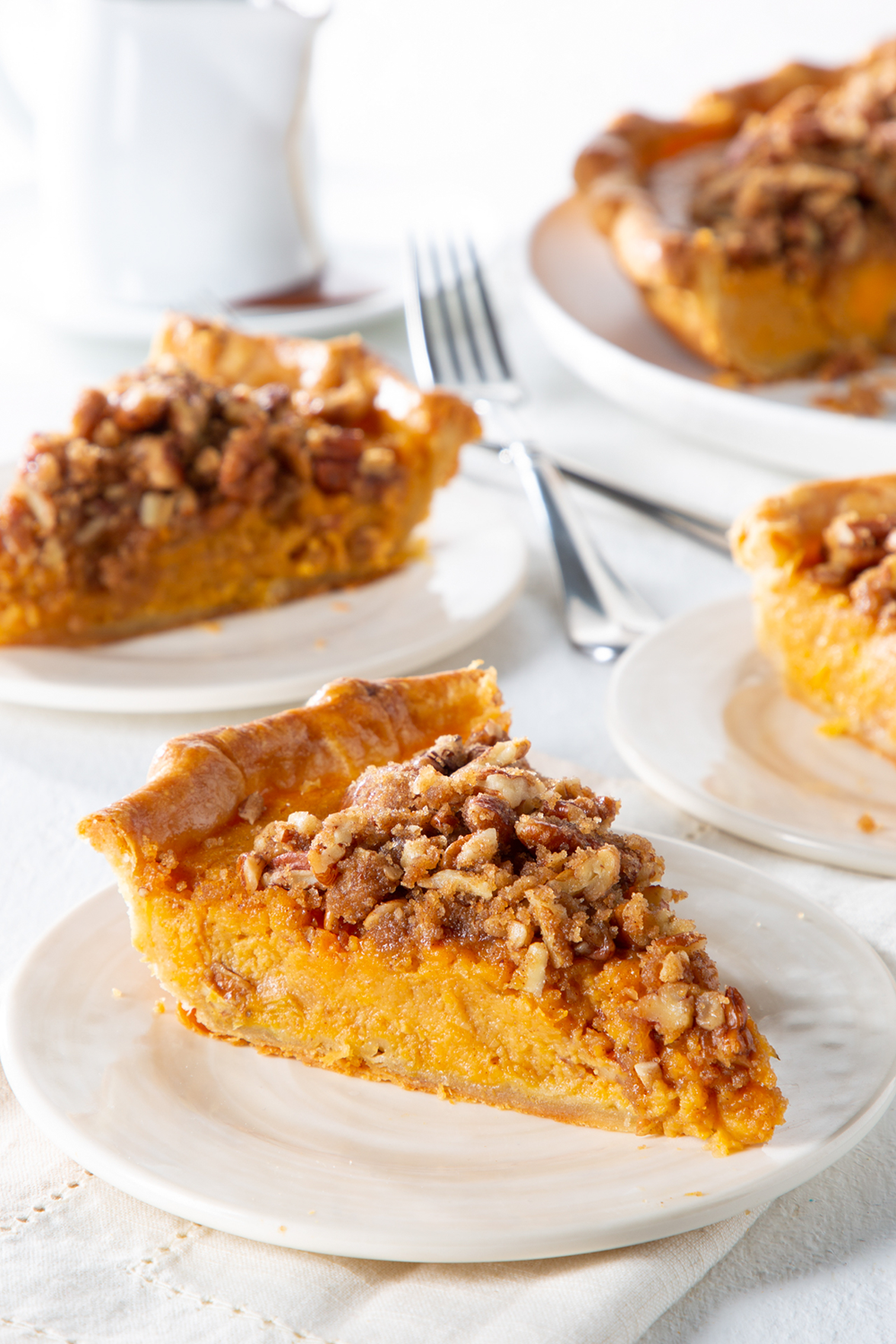 Vertical Image of Sweet Potato Pecan Pie