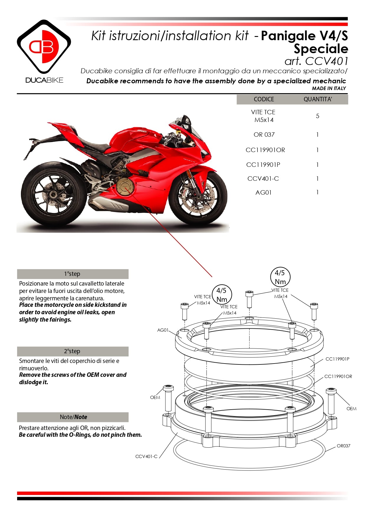 DUCABIKE DBK   クリアークラッチカバー DIAVEL V4 / PANIGALE V4