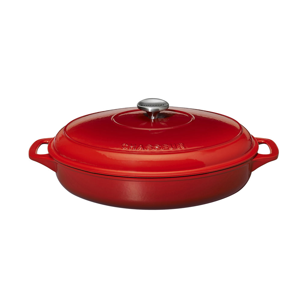 Chasseur Cast Iron Round Casserole, Ruby Red