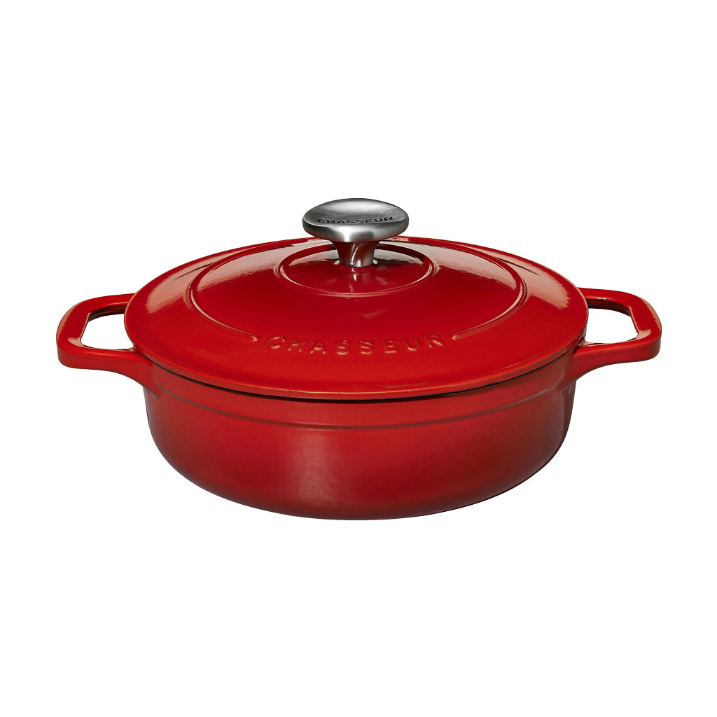 Chasseur Cast Iron Round Casserole, Ruby Red