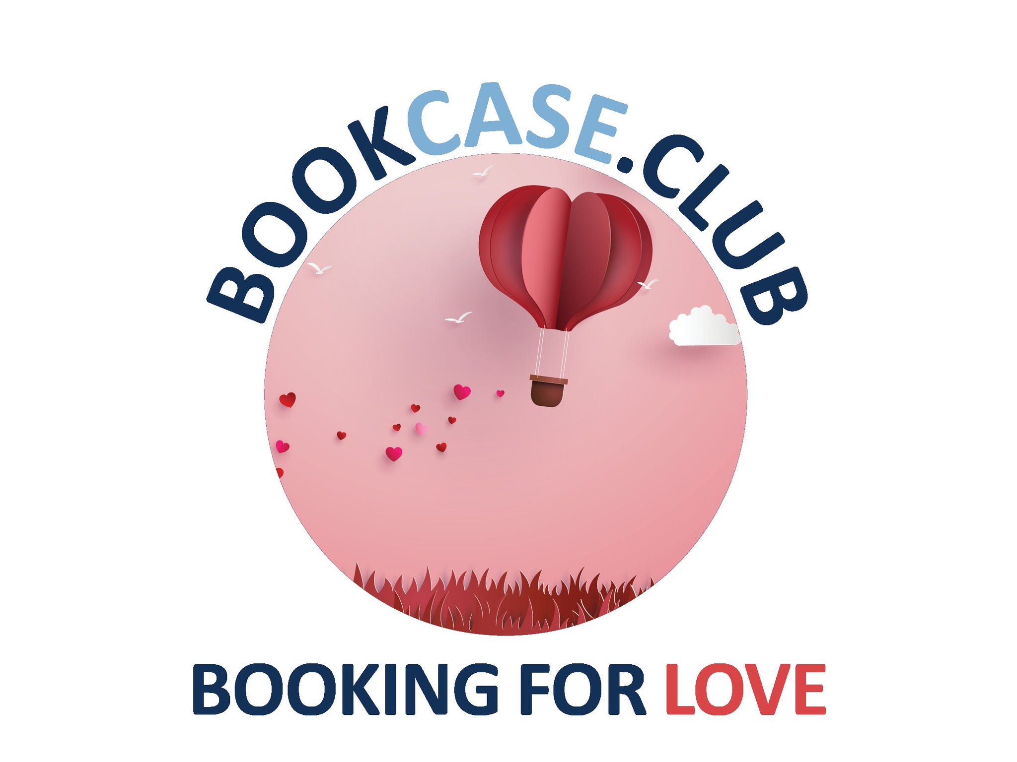 BookCase.Club booking for love romance book subscription box logo.