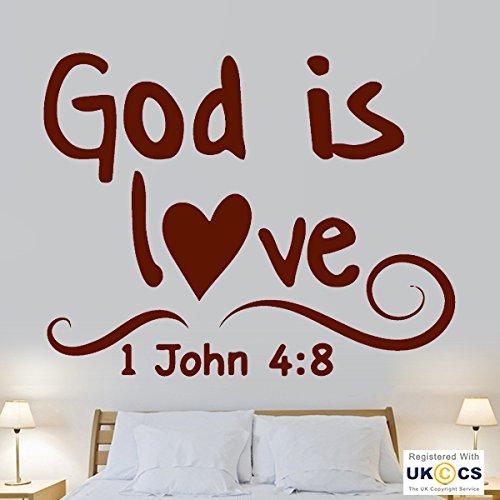 God Is Love Bible Quote Christian Verse Hall Wall Art Stickers Decal Vinyl Room Bedroom Boys Girls Kids Adults Home Livingroom Quotes Kitchen Bathroom