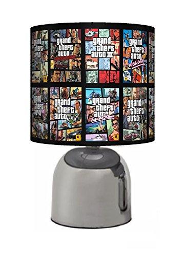 Gta Bedside Touch Lamp Boys Bedroom Light Lamp Shade Mains Operated Uk Plug