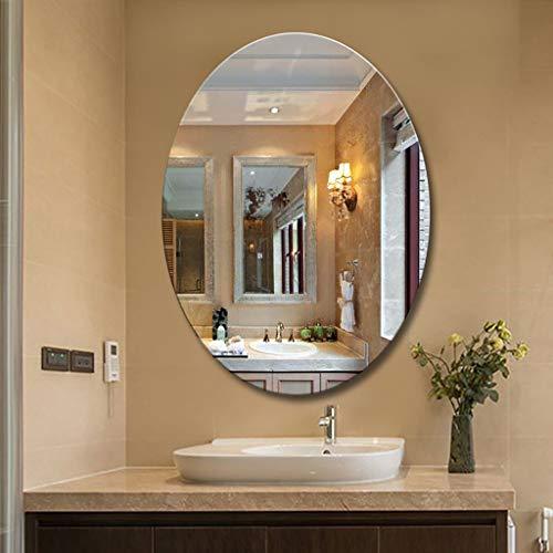 Oval Bathroom Wall Mounted Mirror Vanity Mounted Makeup Mirror Hd Glass Mirror Frameless Explosion Proof Treatment Suitable For Bedroom Bathroom