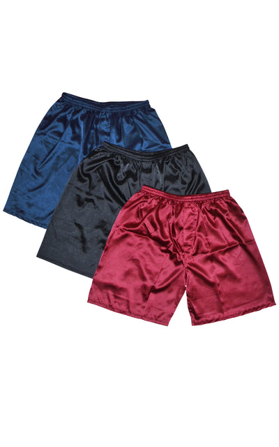 Men's Satin Boxer Briefs, Sleep Shorts Underwear (Pack of 4)-Blue/Burg –  Tony & Candice