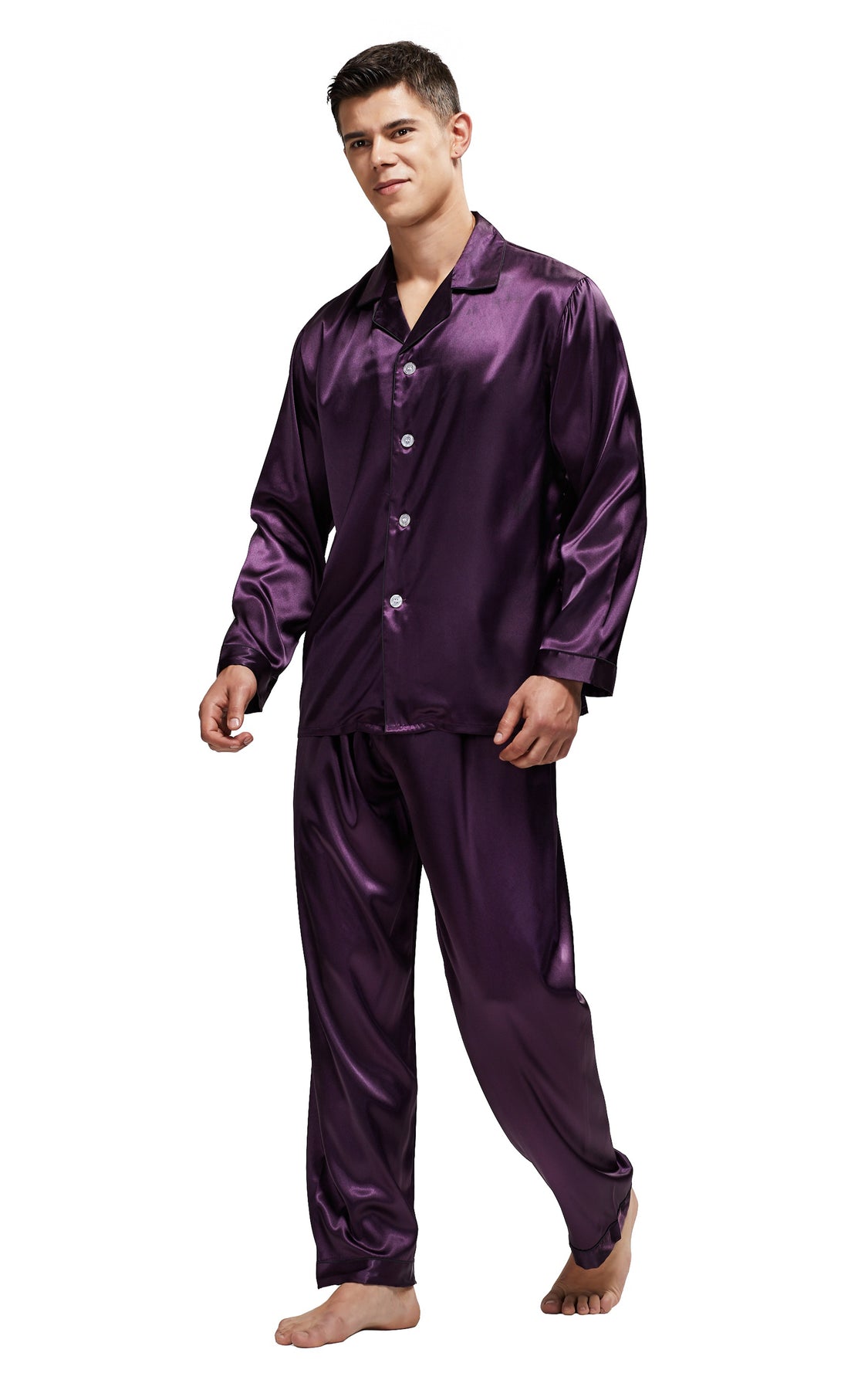 purple dress and leggings set for men