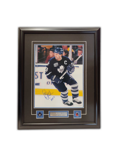 Framed Auston Matthews Toronto Maple Leafs Autographed 16 x 20 2022 Hart  Trophy Winner Blue Jersey Celebration Photograph with Multiple Inscriptions  - Limited Edition #34 of 34