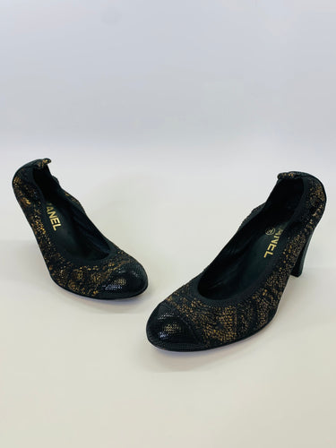 CHANEL Slingback Pumps Size 38 1/2