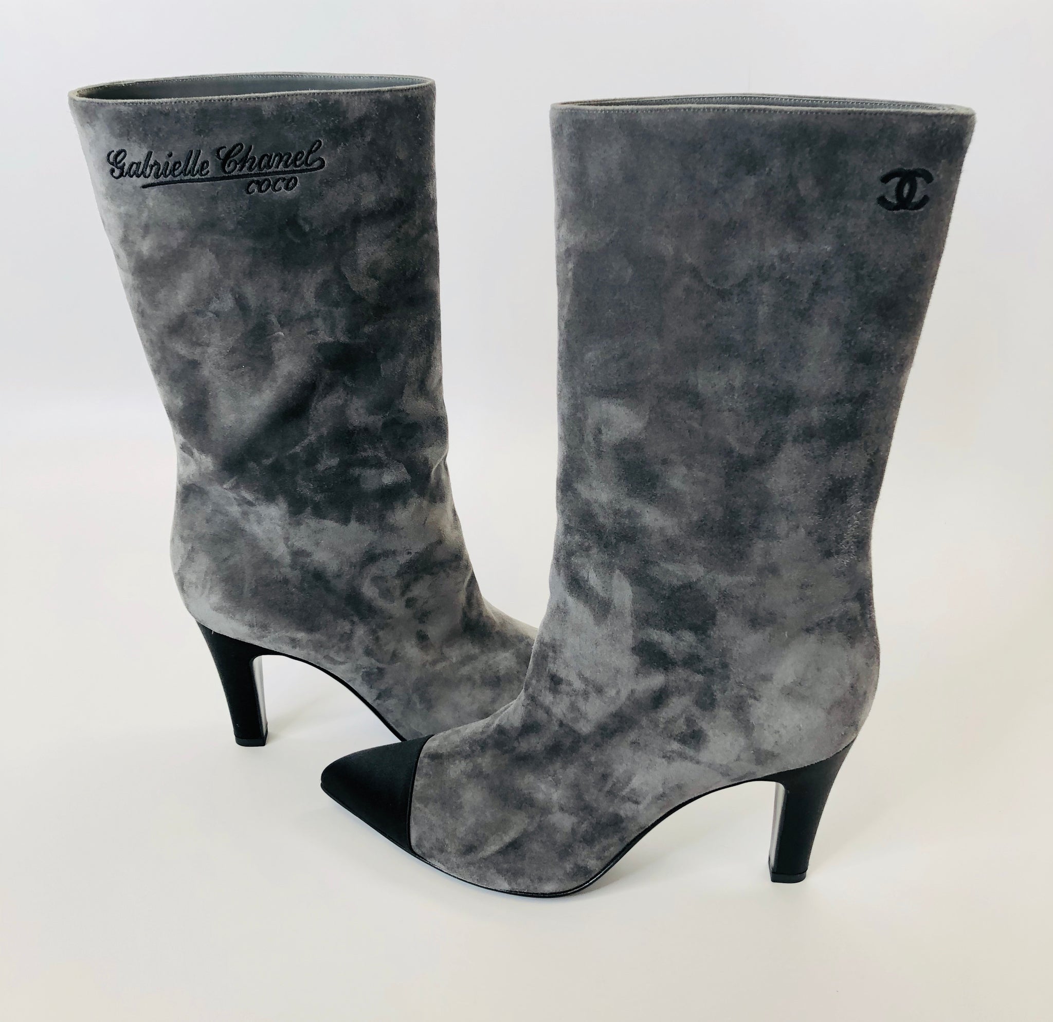 CHANEL Gabrielle Suede Satin Boots Size 40 – JDEX Styles