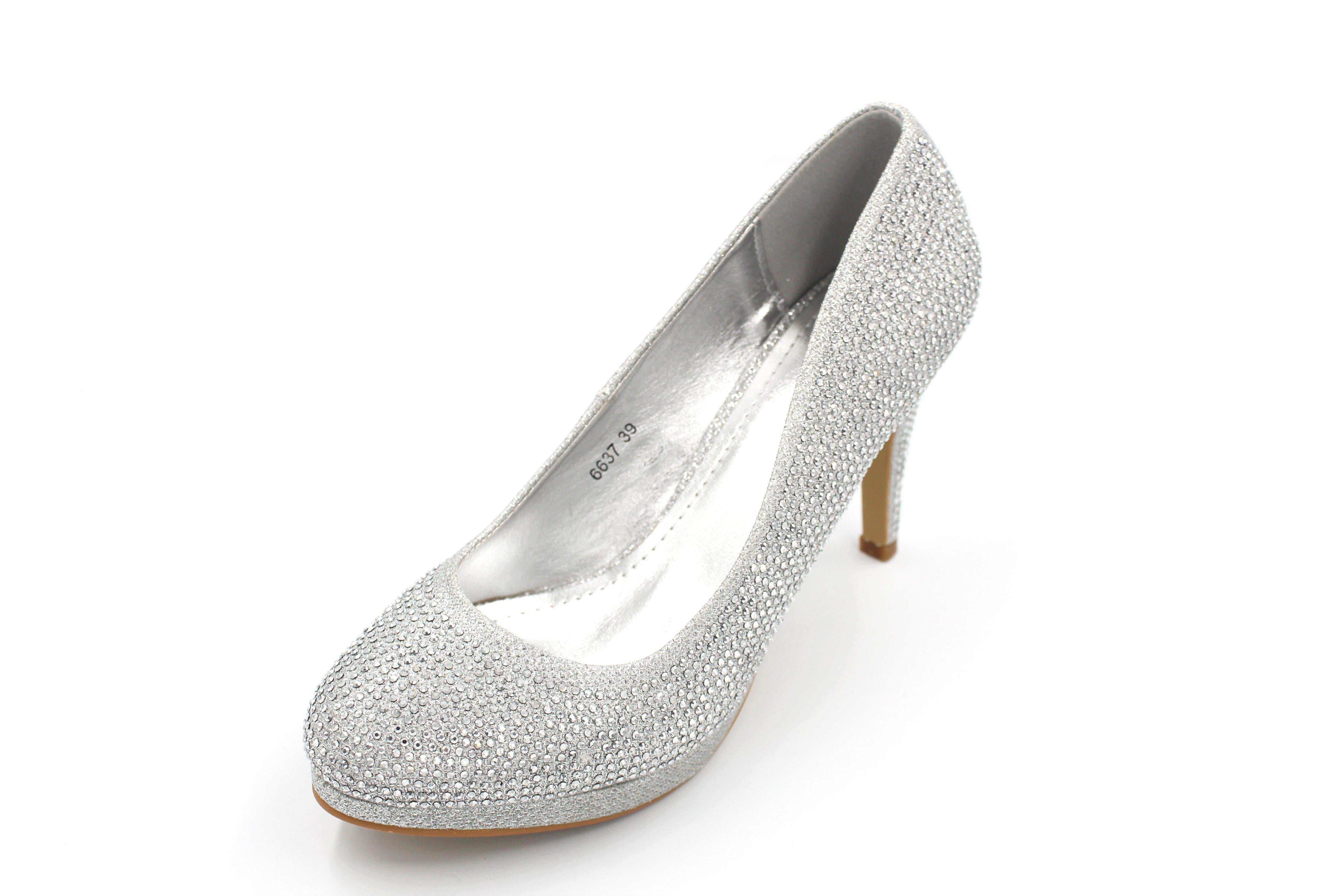 silver colour heels