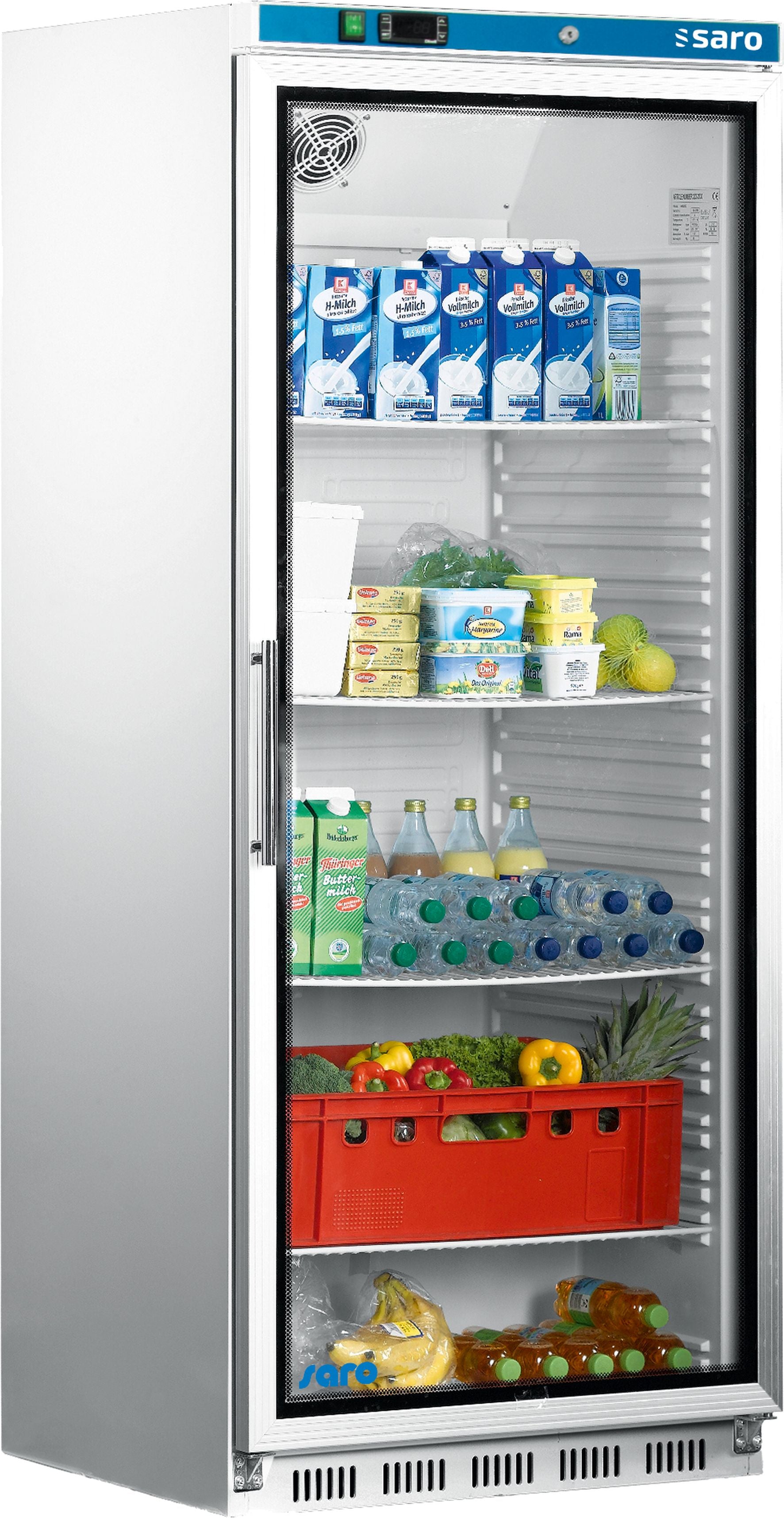 Billede af SARO Køleskab med glaslåge - hvid, model HK 600