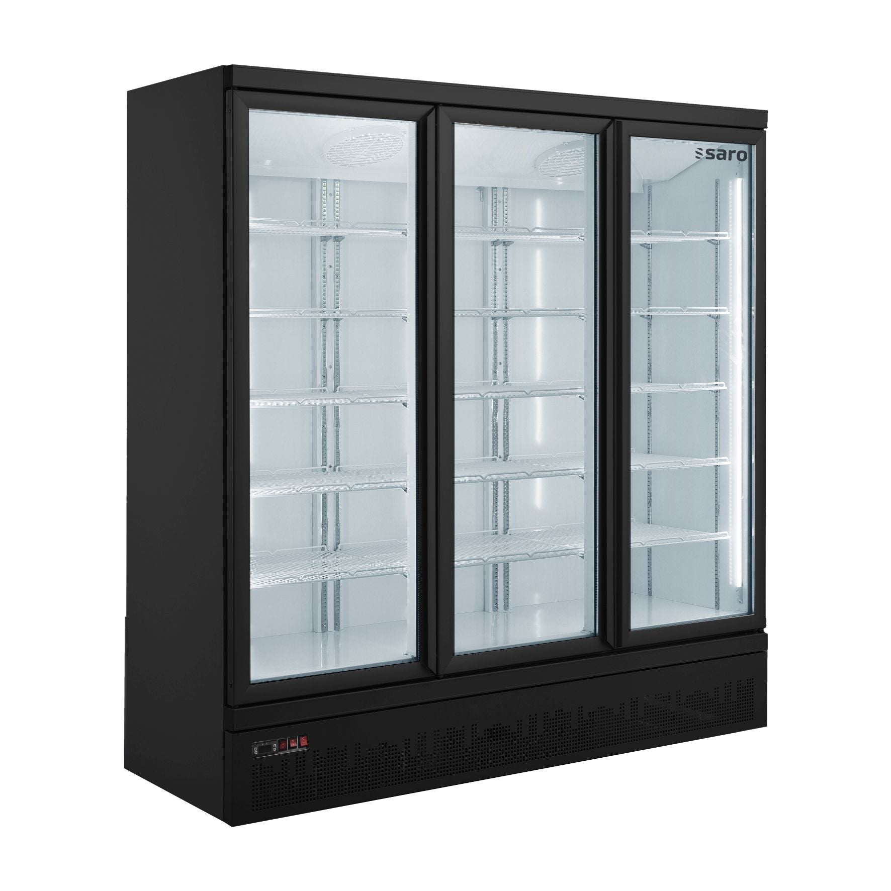 Billede af SARO Køleskab med 3 glaslåger - sort/hvid, model