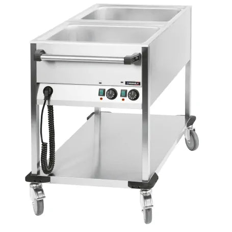 Bain-Marie - Vogn med hjul - 2 X GN 1/1