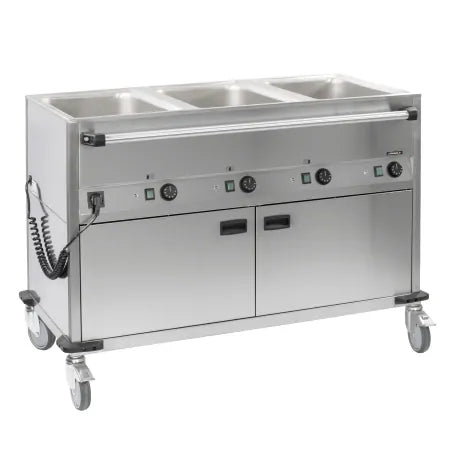 Billede af Bain-Marie - Vogn med hjul - Med Varmeskab - 3 X GN 1/1